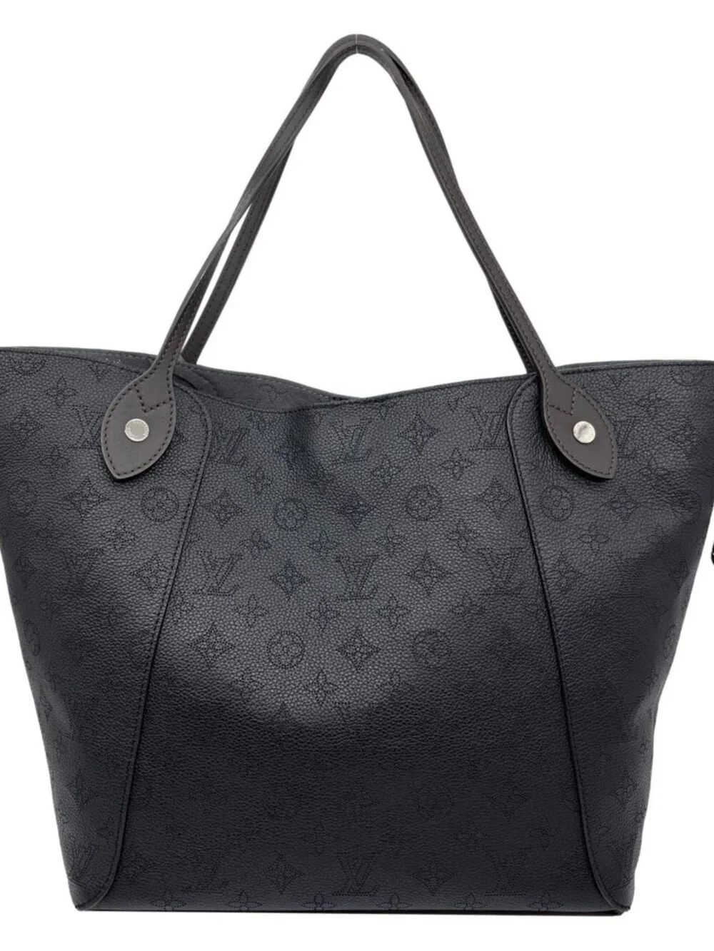 Louis Vuitton Hina MM Mahina Leather Tote Shoulder Bag Black